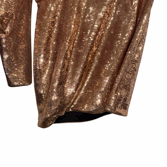 Alexandre Vauthier Gold Sequin One-Shoulder Mini Dress FR42 US10 Cocktail Party - Picture 11 of 14